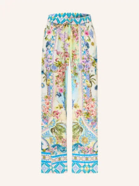 Princess Goes Hollywood Spodnie Z Jedwabiu Typu Marlene blau różowe