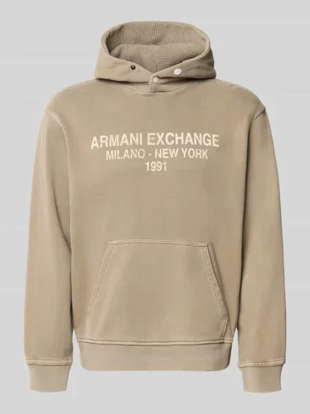 Bluza z kapturem z nadrukiem z logo Armani Exchange