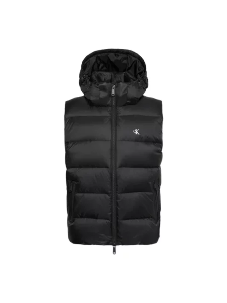 Kamizelka jeansowa Calvin Klein Jeans z kapturem czarna