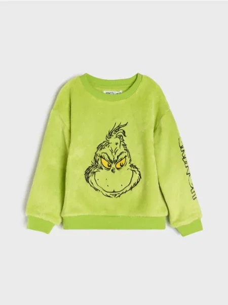 Sinsay Mikina typu crewneck Grinch zelená