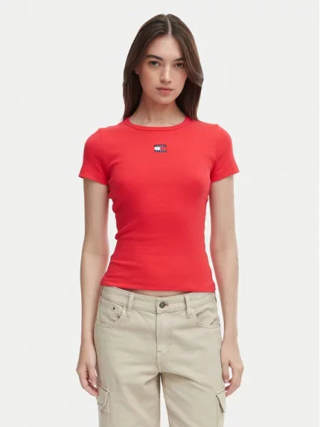 Tommy Jeans T-Shirt κόκκινο