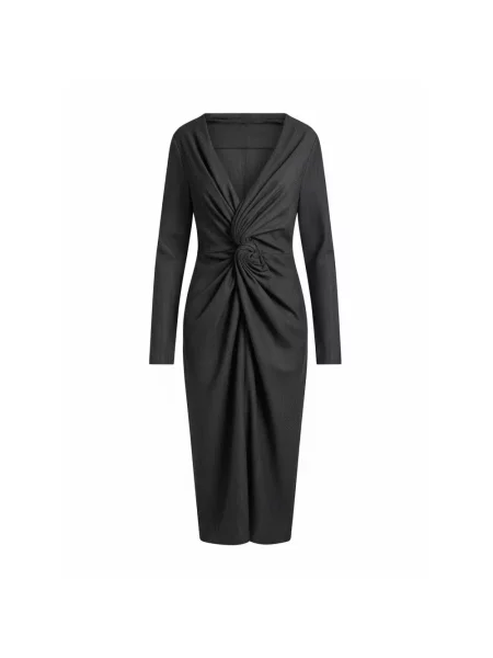 Sukienka midi Alberta Ferretti wełniana do kolan czarna