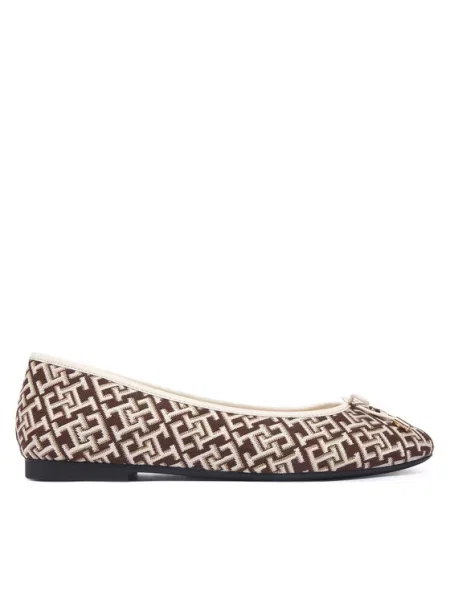 Tommy Hilfiger Balerini Th Charm Jacquard Ballerina Colorat maro