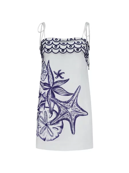Rochie mini Farm Rio cu broderie alb