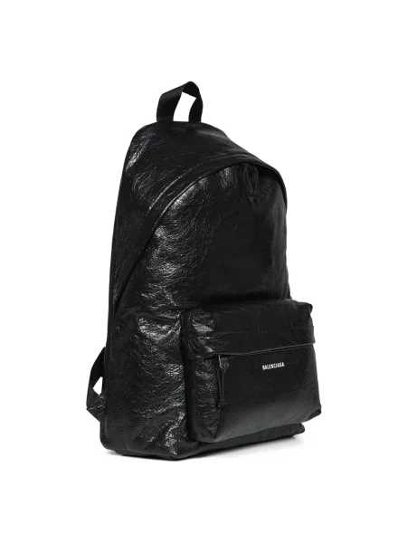 Lniana torba Balenciaga Explorer czarna