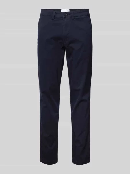 Chinosy o kroju slim fit w jednolitym kolorze model ‘NEW Miles’ Selected Homme granatowe