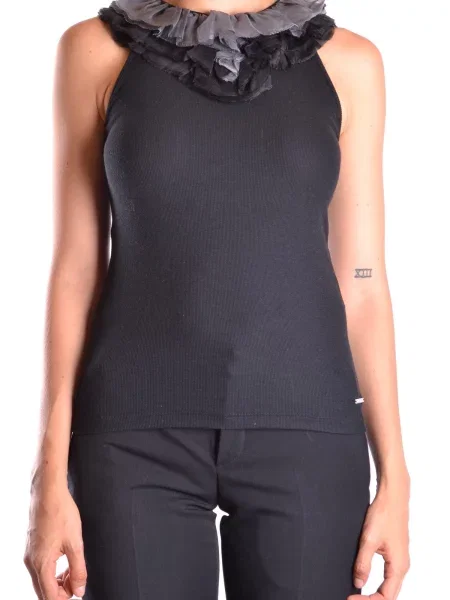 Gulerat top Dondup cu volane negru