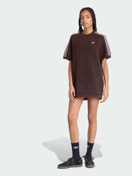 Сукня-футболка adidas Adicolor перероблений коричневий