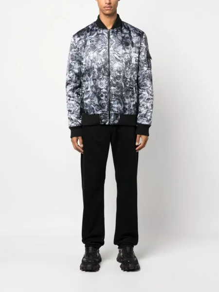 Raštuota bomber striukė Philipp Plein juoda