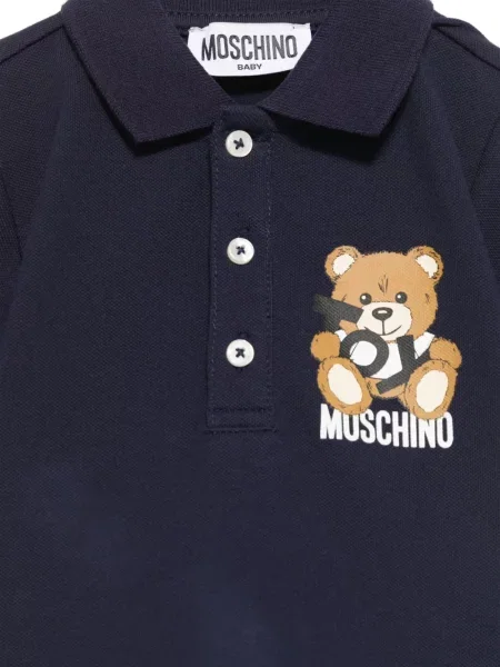 Koszulka polo dziecięca Moschino niebieska