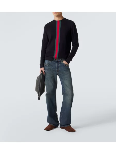 Pulover Gucci cu dungi albastru