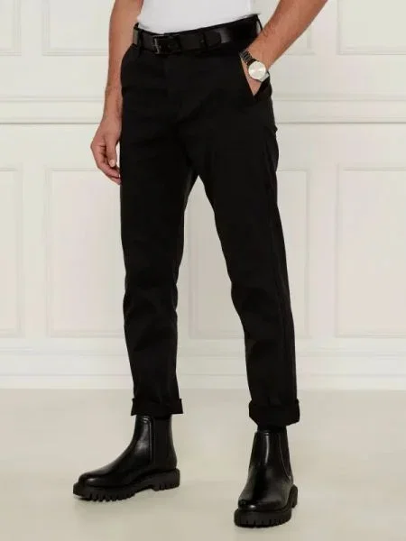 BOSS ORANGE Pantaloni chino | Tapered fit negru