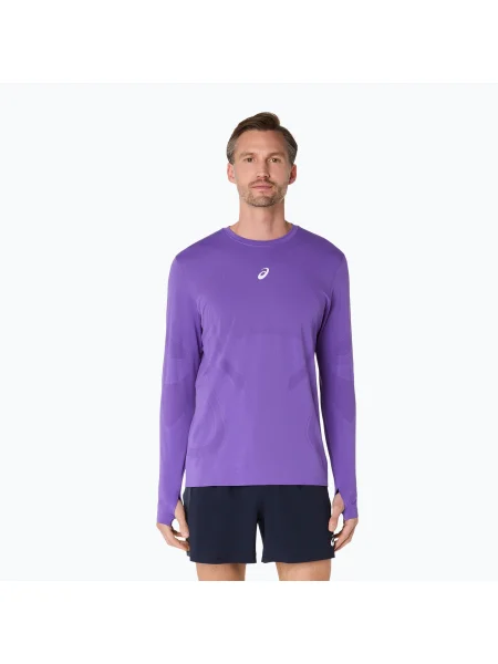 Tricou cu mânecă lungă Asics alergare violet