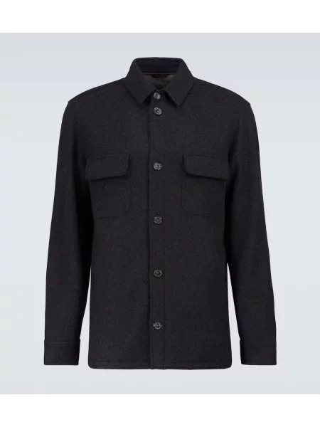 Cămașă Loro Piana din cașmir negru