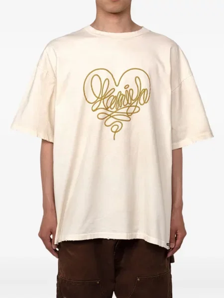 Tricou Kamiya cu motiv cu inimi alb