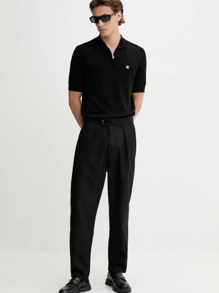 Однотонное поло Hugo черное