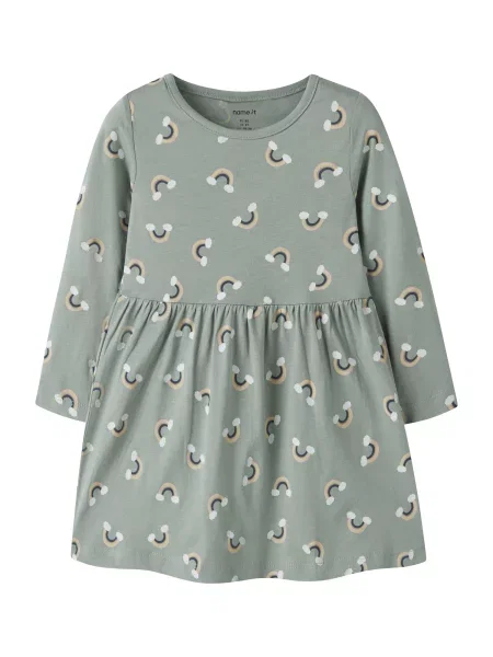 NAME IT Rochie NMFVILISA muștar / verde jad / roz pal galben