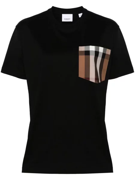 Карирана тениска Burberry черно