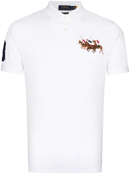 Polo Polo Ralph Lauren cu broderie alb