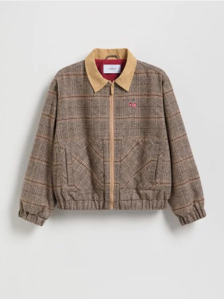 Reserved Kurtka z dodatkiem wełny beżowy