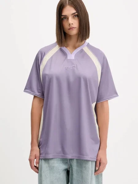 Koszulka Puma z dżerseju fioletowa