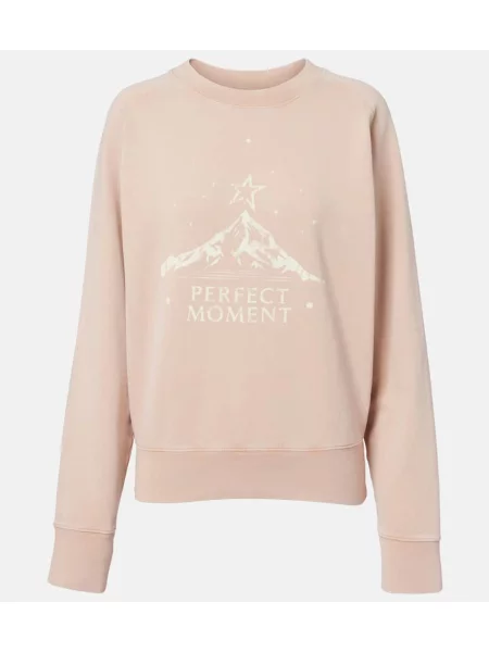 Hanorac Perfect Moment din jerseu cu autograf roz