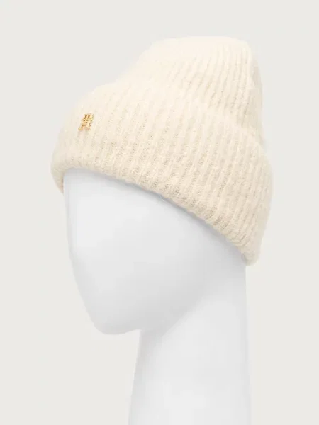 Tommy Hilfiger czapka beanie z wełną beżowa