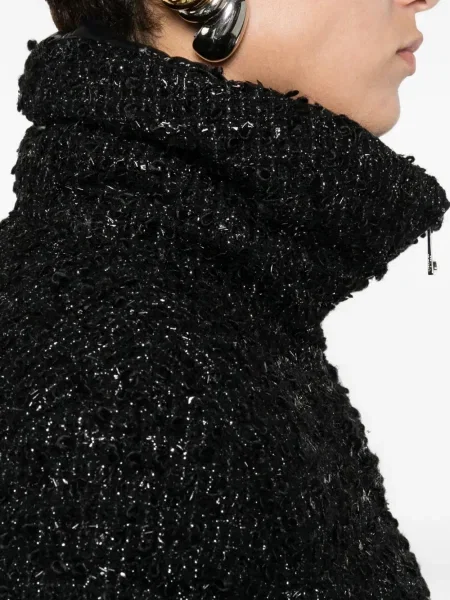 Geacă Moncler din tweed negru