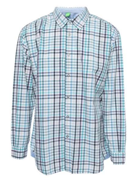 Košulja Boss karirana plava