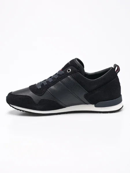 Tommy Hilfiger Sportcipő Iconic Leather Suede Mix Runner Sötétkék