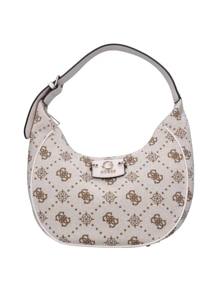 Torebka hobo Guess z logo beżowa