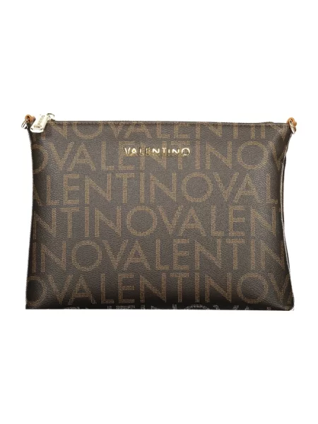 Lniana torebka Valentino By Mario Valentino biznesowa brązowa