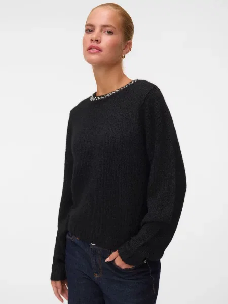 VERO MODA Pulover VMNOVAH' negru