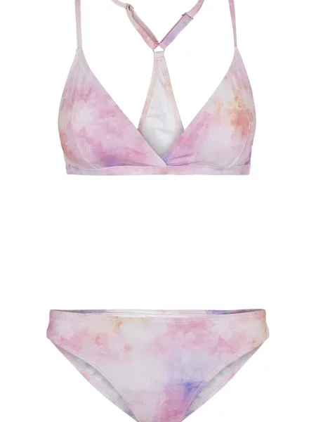 Urban Classics Costum de baie două piese roz deschis alb