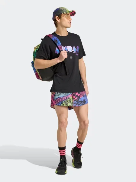 ADIDAS SPORTSWEAR Funkčné tričko Adidas x Jeremy Scott neónovo modrá / neónovo fialová čierna