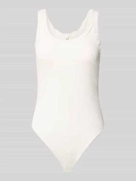 Body o kroju slim fit z mieszanka bawełny model VINI' Only biały