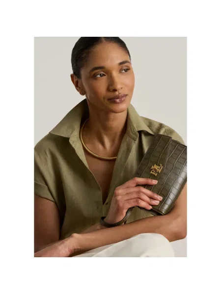 Torebka crossbody Ralph Lauren skórzana zielona