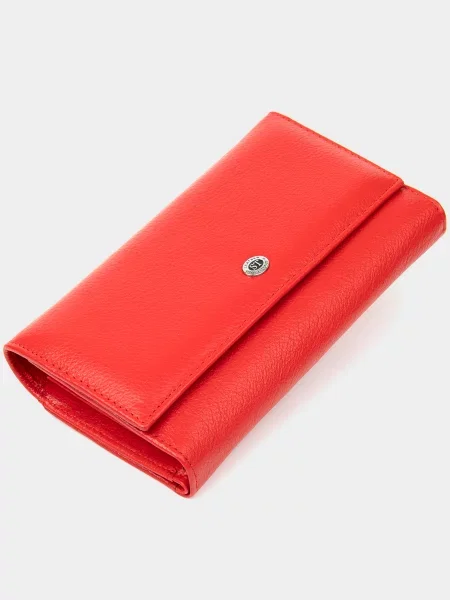 Кожаный кошелек St Leather Accessories красный