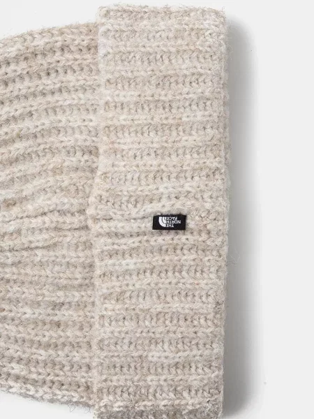 Čepice z vlněné směsi The North Face Fohair Cabin Beanie z husté pleteniny béžová