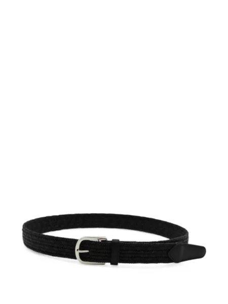 Cu centură curea Canali din piele negru