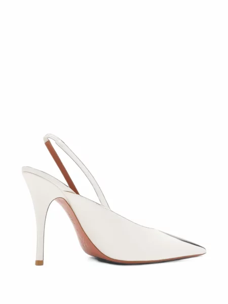 Pantofi cu toc Amina Muaddi slingback alb