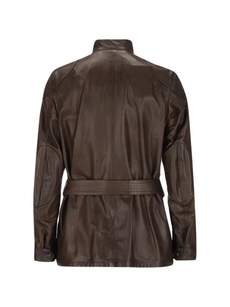Cu centură geanta de piele Belstaff maro