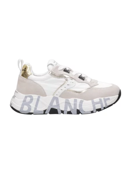 Sneakersy Voile Blanche zamszowe z logo białe