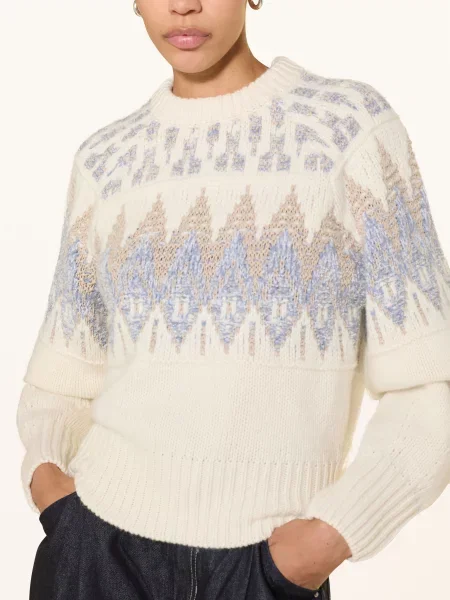 BOSS Orange Sweter z dzianiny z zawartością wełny dziewiczej C_Farombo Kobiety wzorzysty S beżowy
