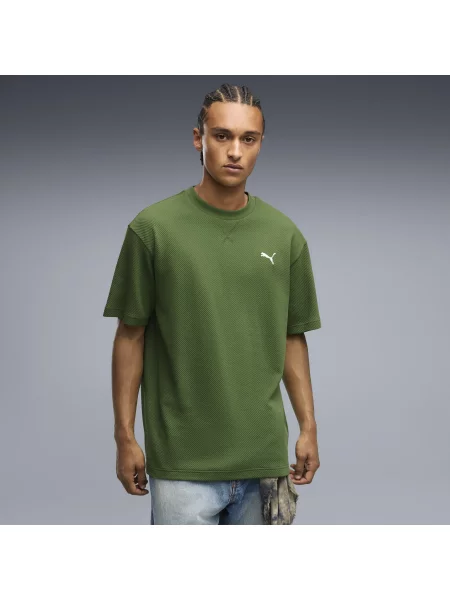 Koszulka Essentials Elevated o luźnym kroju PUMA zielona