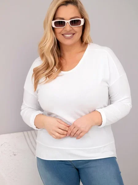 Bluză Kesi Włoski cu decolteu în V alb