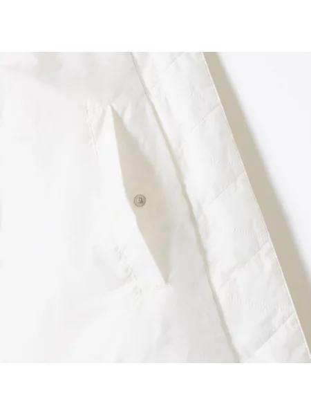 Lacoste Puchowa Kurtka Z Kapturem I Wodoodporna Kremowa biała