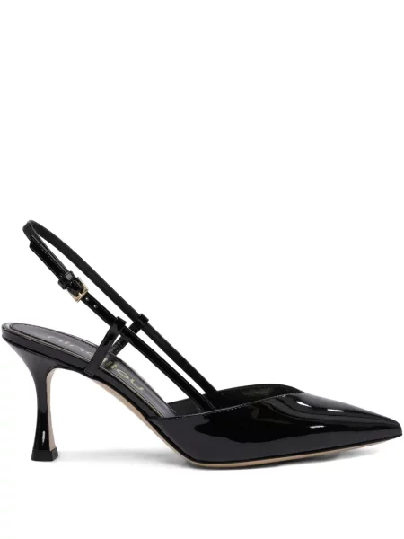 Pantofi cu toc Ninalilou din piele slingback negru