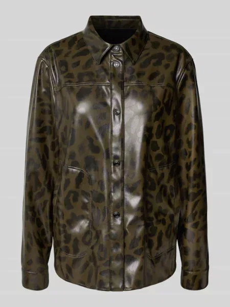 Kurtka z imitacji skóry z wykładanym kołnierzem i wpuszczanymi Marc Cain