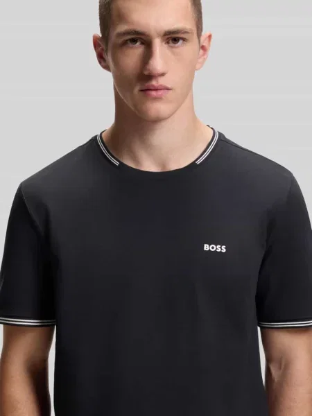 T-shirt o kroju regular fit z mieszanki bawełny model TAUL' Hugo niebieska